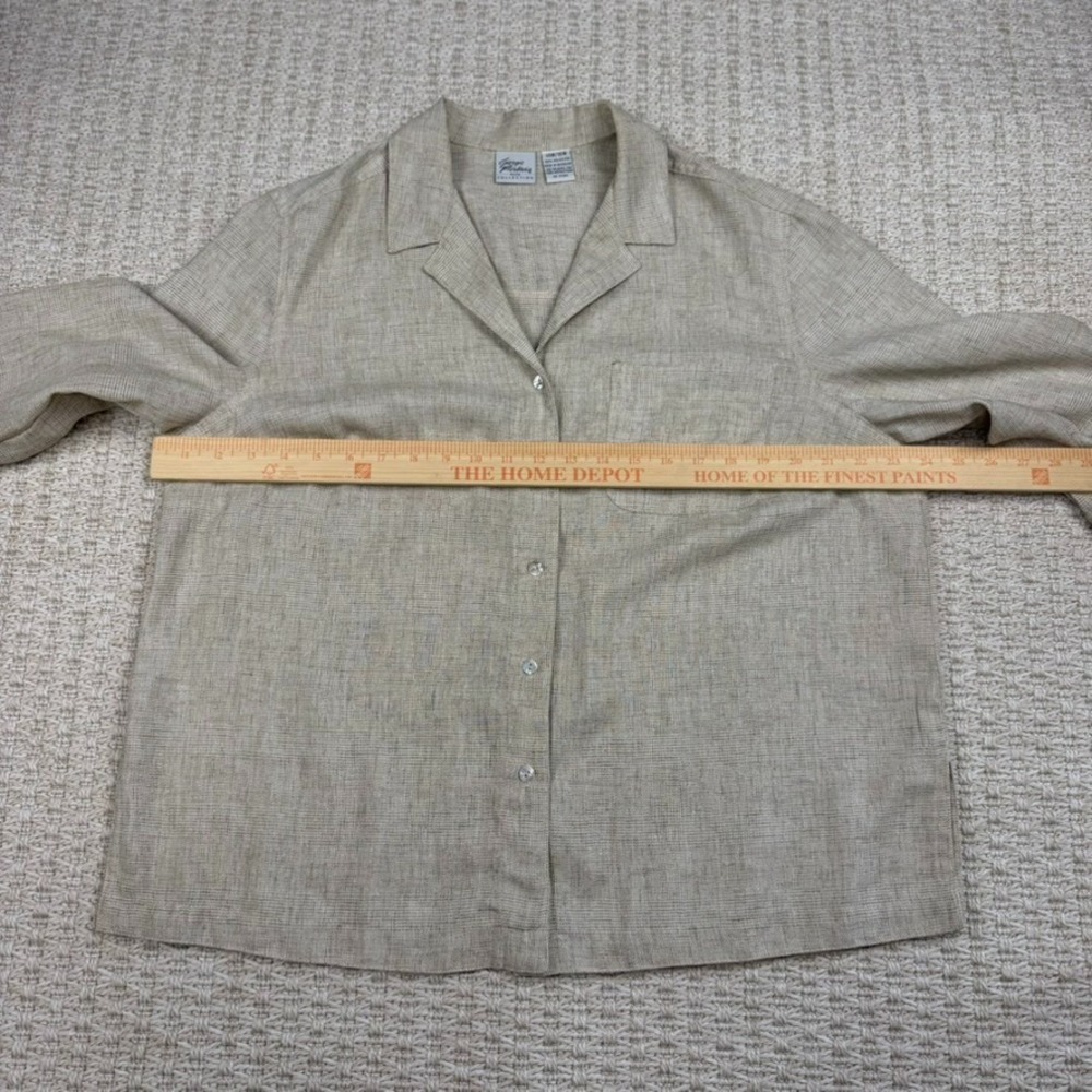 VTG Giorgio Fiorlini Women Blouse 14W Beige Minimalist Office Corp Layering - Picture 7 of 9